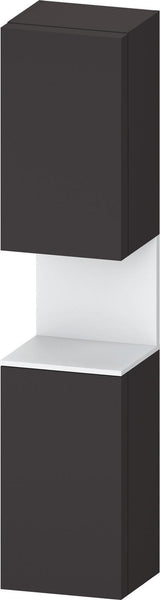 DURAVIT Qatego Hochschrank 400 mm Eiche Schwarz Matt – 2 Türen, Soft-Close, Tip-on