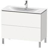 Duravit Waschtischunterbau L-Cube 704x1020x481 mm weiß matt – 2 Auszüge, Tip-On, für Viu