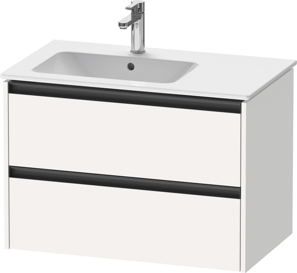 Duravit Ketho.2 Waschtischunterbau wandhängend 810 mm betongrau matt mit 2 Schubkästen