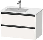 weiß matt / 2 Schubkästen / Waschtischunterbau