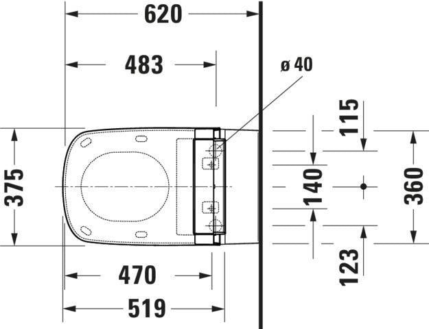 DURAVIT Dusch-WC Sitz SensoWash Classic Weiß 375x520 mm für DuraStyle mit Fernbedienung
