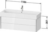 Duravit Waschtischunterbau XVIU 397x1184x454mm Prof. Champ ma weiß matt – wandhängend, 2 Schubkästen, Tip-On-Technik