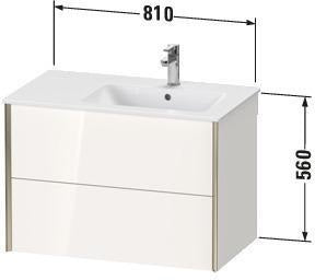 DURAVIT XViu Waschtischunterbau wandhängend 810 mm, 2 Schubkästen, weiß matt