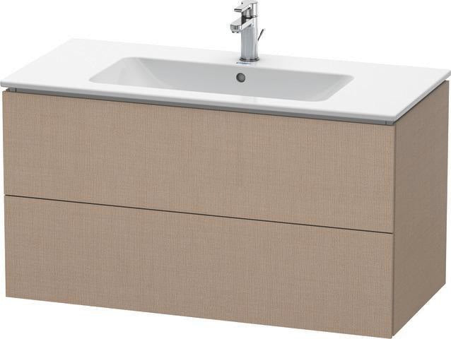 Duravit L-Cube Waschtischunterbau 1020 mm taupe matt – wandhängend, 2 Schubkästen, Tip-On
