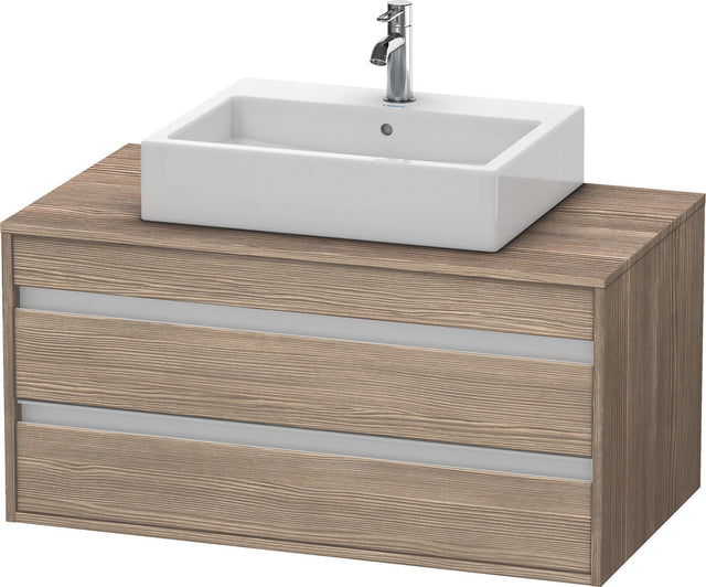DURAVIT Ketho Waschtischunterbau wandhängend 1000 mm Eiche Terra mit 2 Schubkästen