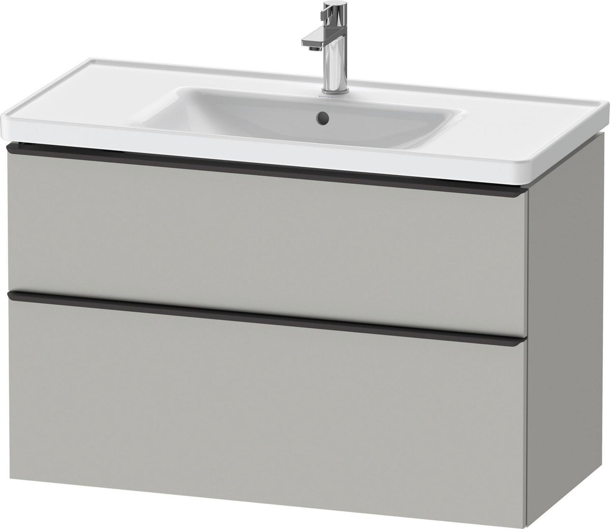 DURAVIT D-Neo Waschtischunterbau 984 mm betongrau matt mit Soft-Close und Bronze-Griff