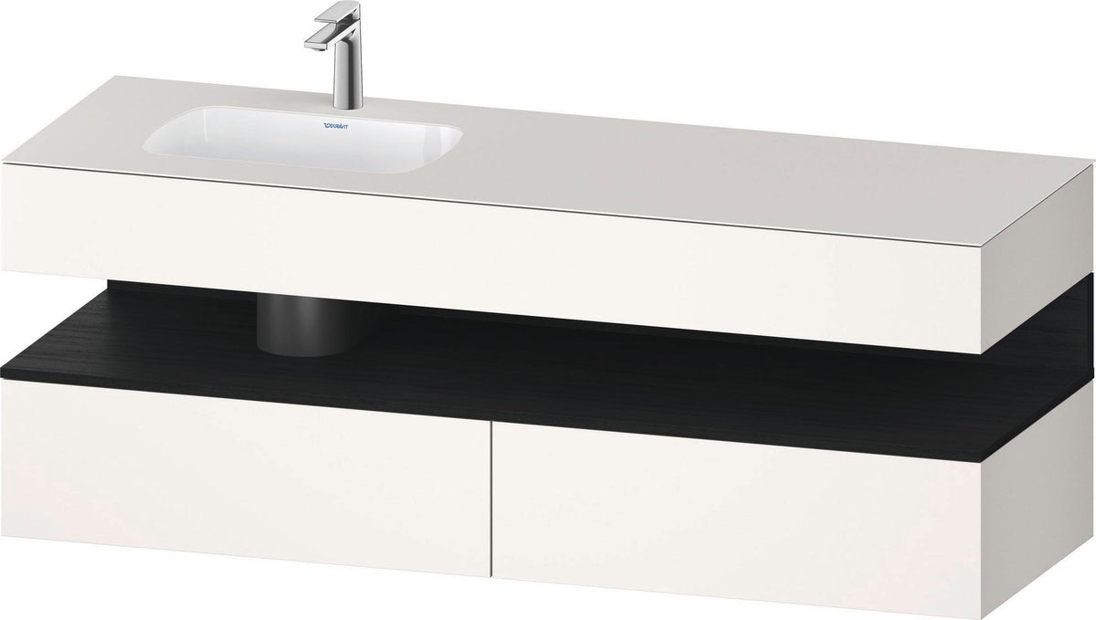 DURAVIT Qatego Studio F. A. Porsche Einbauwaschtisch mit Konsolenwaschtischunterbau 1600 mm Weiß Matt
