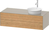 DURAVIT White Tulip Waschtischunterbau 1300 mm wandhängend, 2 Schubkästen, Becken rechts, Nordic Weiß seidenmatt