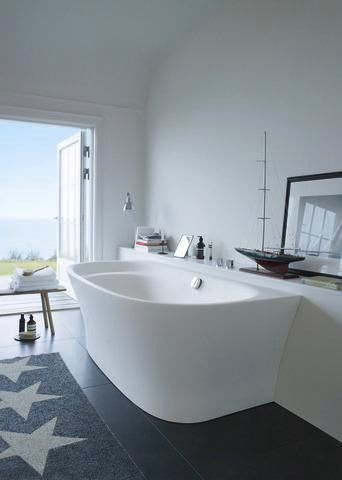 DURAVIT Cape Cod Badewanne 1900x900 mm Vorwand, Mineralguss Weiß Matt, inkl. Fußgestell & Verkleidung
