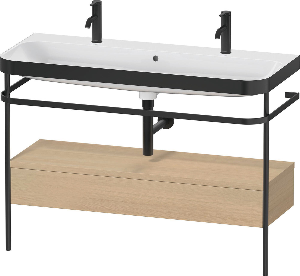 DURAVIT Happy D.2 c-bonded Waschtischset 1175 mm mit Metallkonsole und Schubkasten