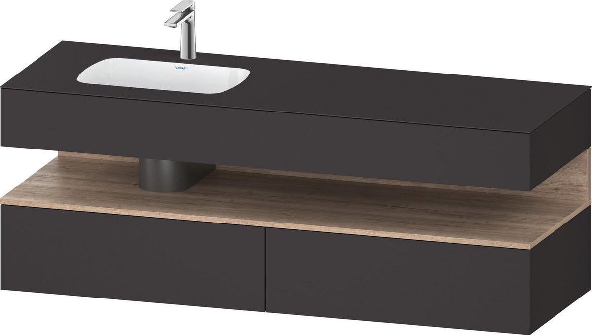 DURAVIT Qatego Studio F. A. Porsche Einbauwaschtisch mit Konsolenwaschtischunterbau 1600 mm Weiß Matt