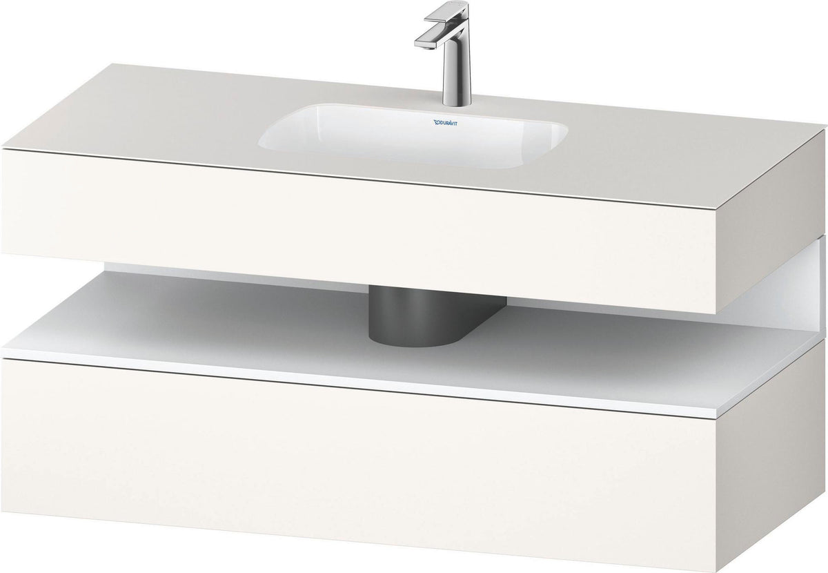 DURAVIT Qatego Studio F. A. Porsche Einbauwaschtisch mit Konsolenwaschtischunterbau 1200 mm Weiß Matt