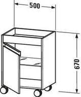DURAVIT Rollcontainer Ketho 360x500x670mm, 1 Tür, Anschlag links, weiß matt