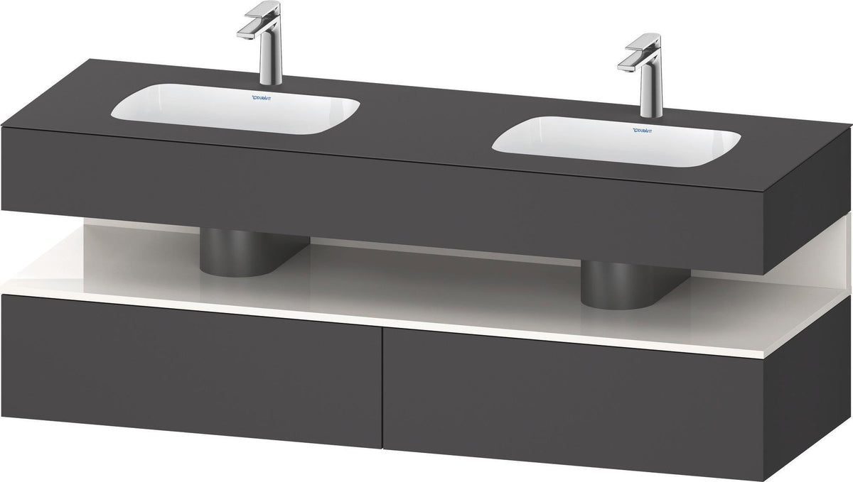 DURAVIT Qatego Studio F. A. Porsche Waschtischset 1600 mm mit Konsolenwaschtischunterbau, 2 Auszüge