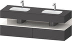 weiß / QA EWT m.Kon-WTU,1600x550x600mm,WPl:2 Ni-Bel,Graphit Matt,Ni:Weiß Hochgl,Deko