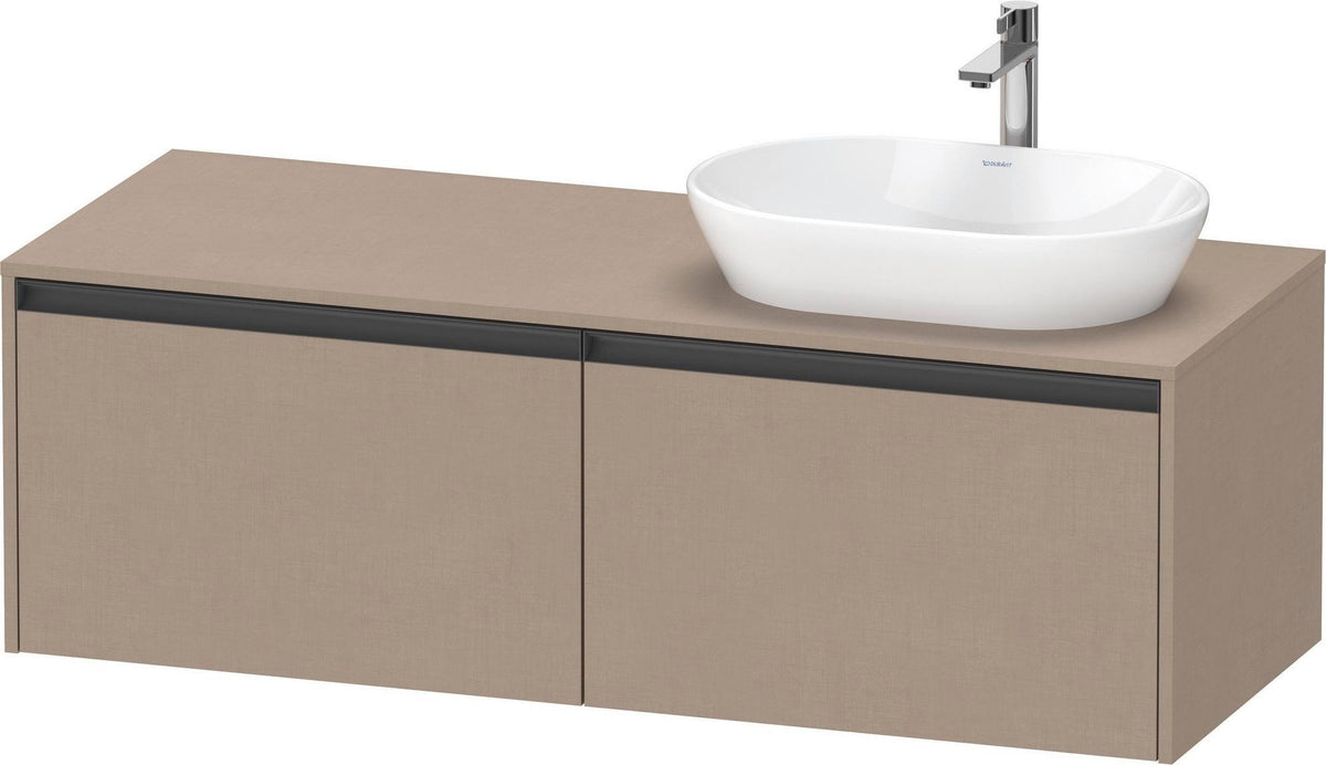 Duravit Ketho.2 Konsolen-Waschtischunterbau 1400 mm Betongrau Matt mit 2 Auszügen