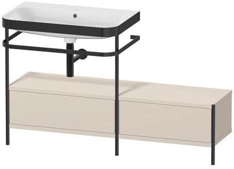 Duravit Waschtischset HAPPY D.2 PLUS 1400x490mm ein Hahnloch taupe supermatt