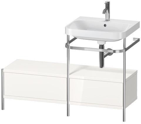 Duravit Waschtischset Happy D.2 Plus 1200x490mm taupe supermatt – Einrichtungssystem Nussbaum rechts