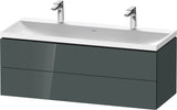 Duravit L-Cube c-shaped Waschtischset 1200 mm Nussbaum Matt mit Tip-on Technik