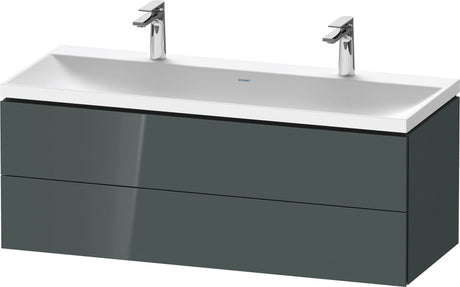 Duravit L-Cube c-shaped Waschtischset 1200 mm Nussbaum Matt mit Tip-on Technik