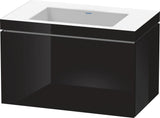 Duravit L-Cube c-bonded Waschtischset 800 mm mit Vero Air, 1 Auszug, Schwarz Hochglanz