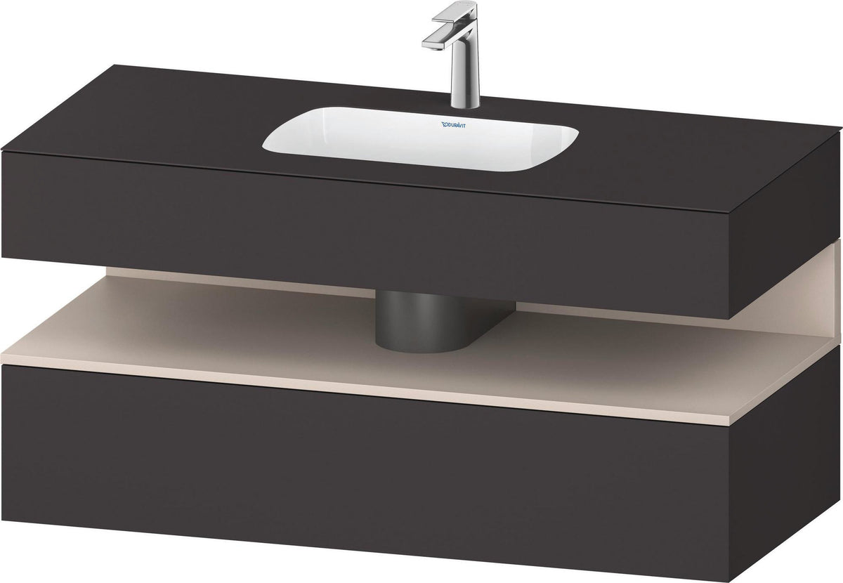 DURAVIT Qatego Studio F. A. Porsche Einbauwaschtisch mit Konsolenwaschtischunterbau 1200 mm Weiß Matt