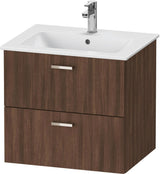 Duravit XBase Waschtischunterbau wandhängend 600 mm, 2 Schubkästen, weiß matt, Soft-Close