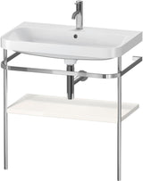 DURAVIT Happy D.2 c-shaped Waschtisch-Set 775 mm mit Metallkonsole, taupe seidenmatt