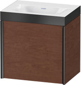 DURAVIT XViu c-bonded Waschtischunterbauset 460 mm, 1 Tür, Schwarz Matt / Nussbaum Gebürstet, Wandhängend
