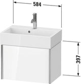Duravit XViu Waschtischunterbau Compact 397 mm – Wandhängend mit Auszug in Champagner Matt