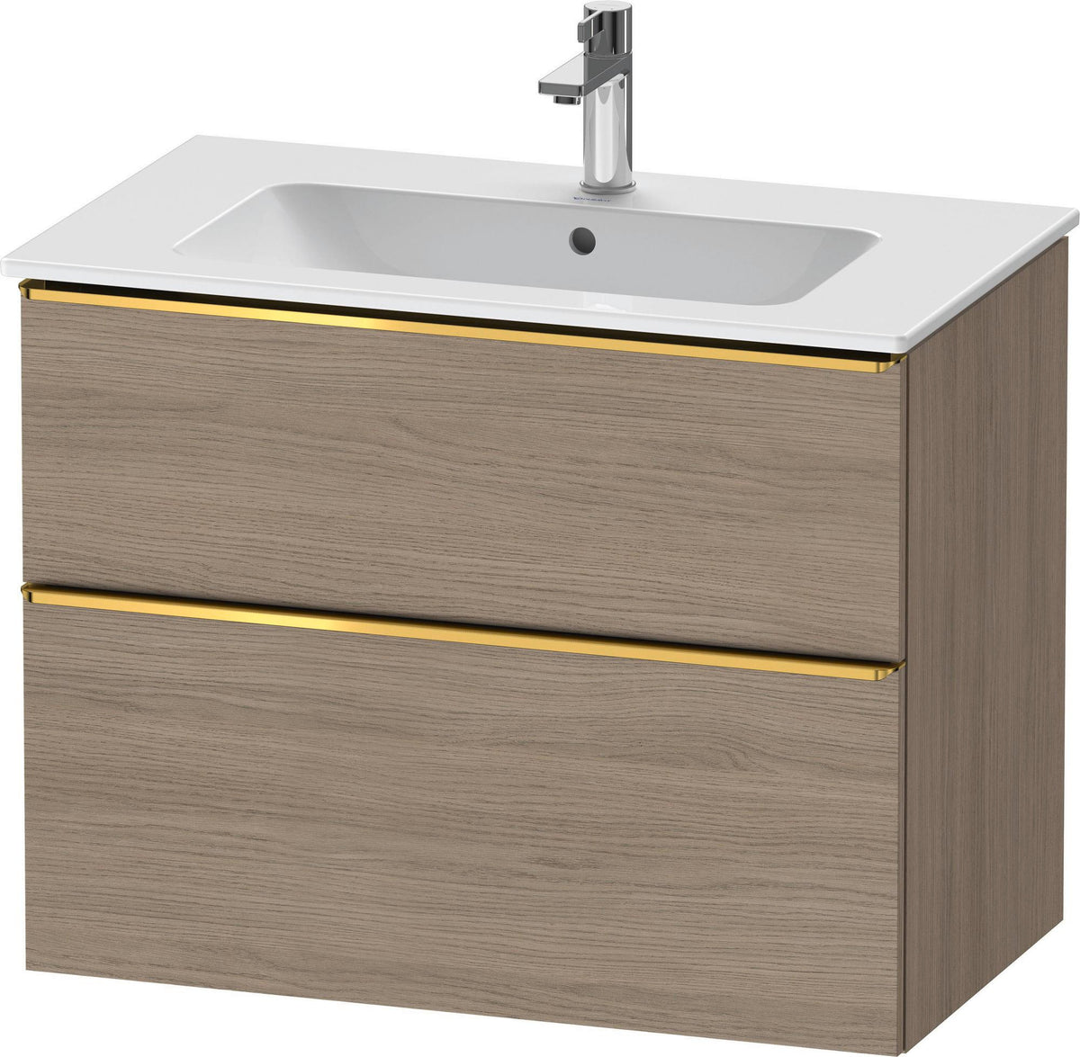 Duravit D-Neo Waschtischunterbau 810 mm Eiche Terra Matt mit 1 Auszug und Soft-Close