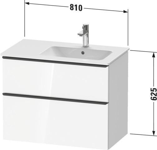 DURAVIT D-Neo Waschtischunterbau 810 mm Weiß Matt mit Bronze Griff und Soft-Close