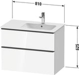 DURAVIT D-Neo Waschtischunterbau 810 mm Weiß Matt mit Bronze Griff und Soft-Close