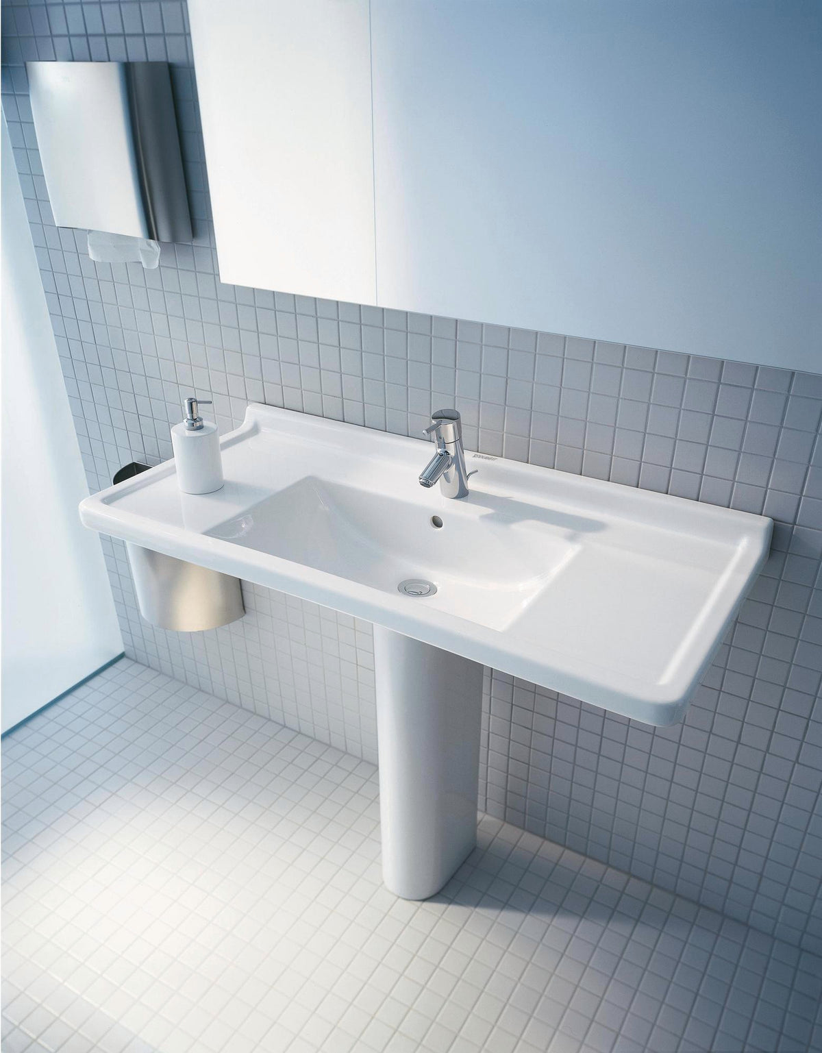 DURAVIT Möbelwaschtisch Starck 3 850 mm mit Überlauf, 1 Hahnloch, weiß – Wandhängend