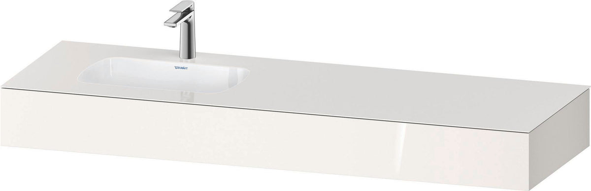 DURAVIT Qatego Einbau-Waschtisch mit Konsole 1600x550x170mm Weiß Hochglanz links