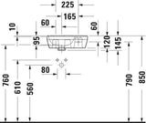 DURAVIT D-Neo Handwaschbecken 400 mm Weiß mit WonderGliss – Wandhängend, 1 Hahnloch