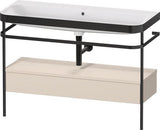 Duravit Waschtischset HAPPY D.2 PLUS 1175x490mm ein Hahnloch taupe supermatt