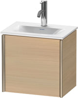 Duravit XViu Waschtischunterbau, 1 Tür, Eiche dunkel, 430 mm – Wandhängend mit Tip-On-Technik