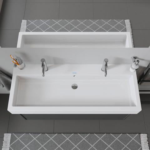 DURAVIT Waschtisch Vero 1200 mm mit Überlauf & Hahnlochbank – Weiß, WonderGliss