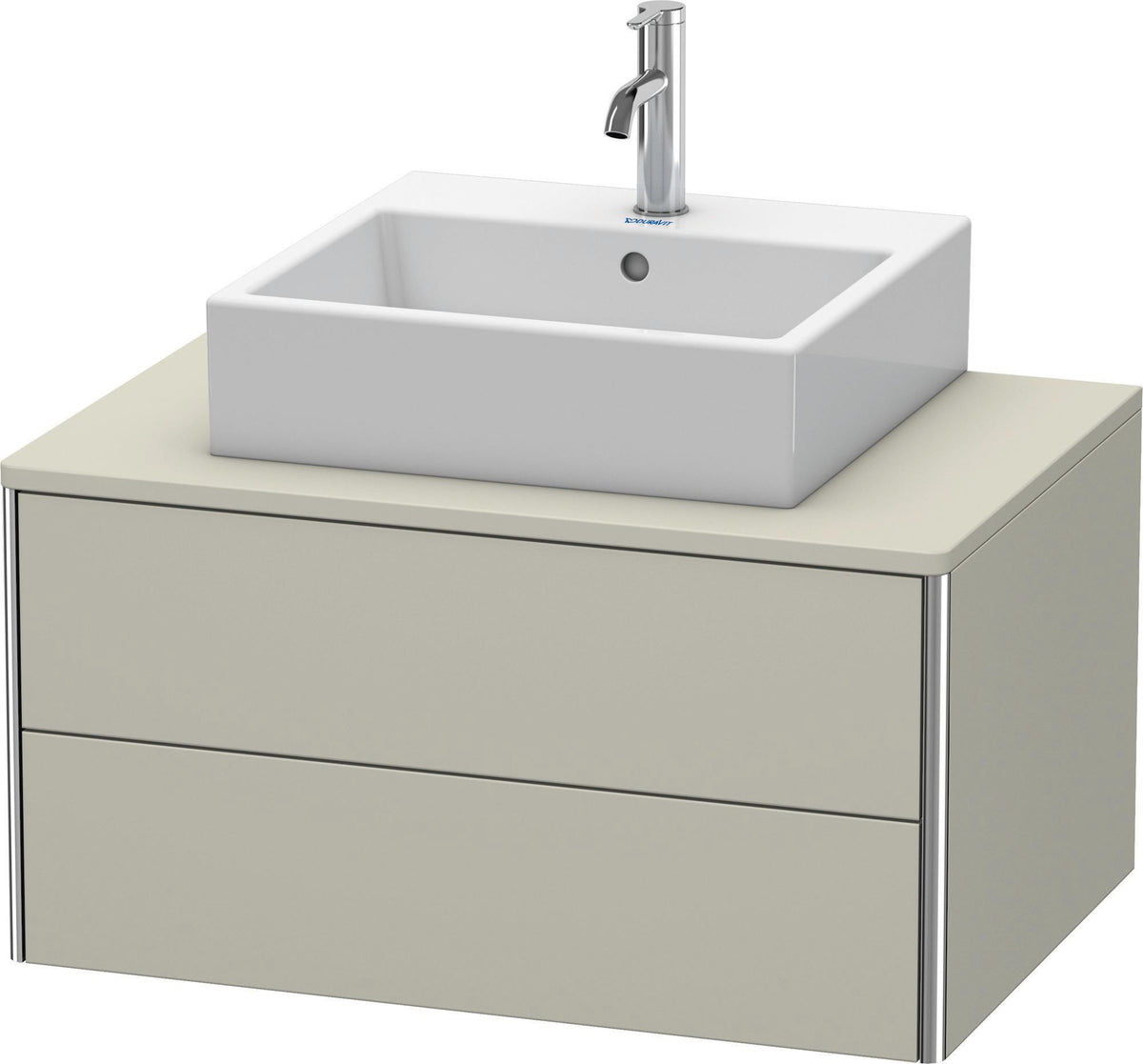 DURAVIT XSquare Waschtischunterbau 800 mm Taupe Seidenmatt, wandhängend, 2 Schubkästen