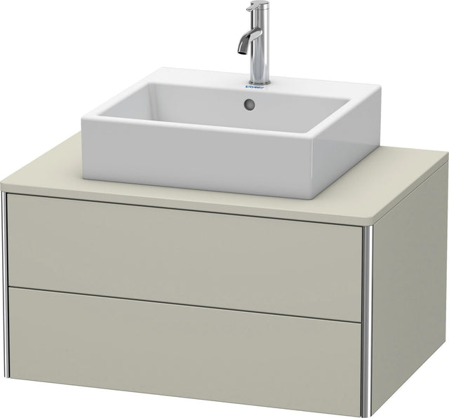 DURAVIT XSquare Waschtischunterbau 800 mm Taupe Seidenmatt, wandhängend, 2 Schubkästen