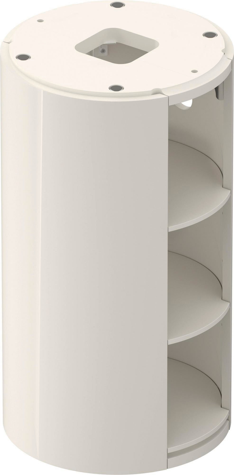 Duravit White Tulip Waschtischunterbau bodenstehend, 410 mm, Amerikanisch Nussbaum / Taupe Hochglanz, 3 offene Fächer, von Philippe Starck