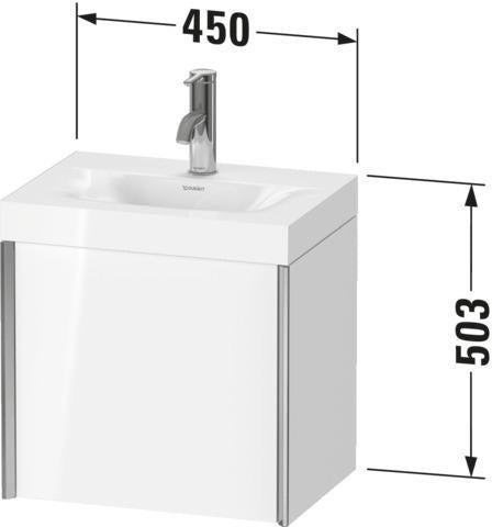 DURAVIT XViu c-bonded Waschtischset 450 mm wandhängend mit 1 Tür und Siphon