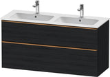 Duravit D-Neo Waschtischunterbau 1280 mm betongrau matt – wandhängend, 1 Auszug, Bronze Griff