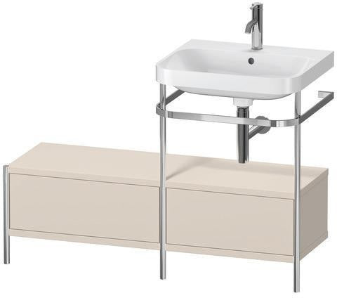 Duravit Waschtischset Happy D.2 Plus 1200x490mm taupe supermatt – Einrichtungssystem Nussbaum rechts