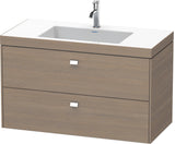 DURAVIT Brioso c-bonded Waschtischset 1000 mm mit Vero Air Waschtisch, 2 Schubkästen, Betongrau Matt