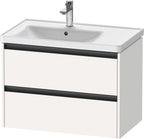 weiß matt / 2 Schubkästen / Waschtischunterbau