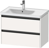 Duravit Ketho.2 Waschtischunterbau 784 mm betongrau matt mit 2 Schubkästen und Becken links
