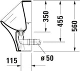DURAVIT DuraStyle Urinal wasserlos 300 x 340 mm mit Fliege, weiß – Sanitärkeramik