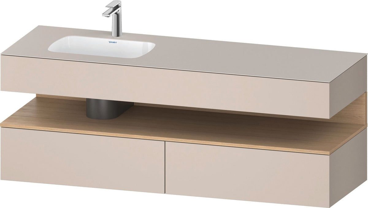 DURAVIT Qatego Studio F. A. Porsche Einbauwaschtisch mit Konsolenwaschtischunterbau 1600 mm Weiß Matt